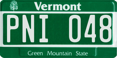 VT license plate PNI048