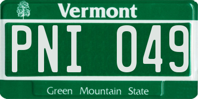 VT license plate PNI049