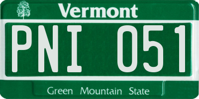 VT license plate PNI051