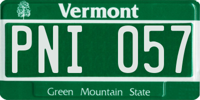 VT license plate PNI057