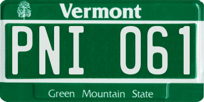 VT license plate PNI061