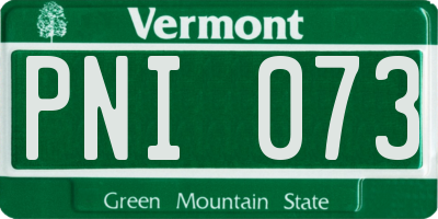 VT license plate PNI073