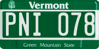 VT license plate PNI078
