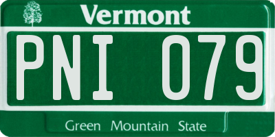 VT license plate PNI079