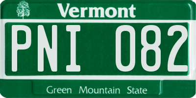VT license plate PNI082