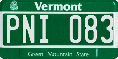 VT license plate PNI083