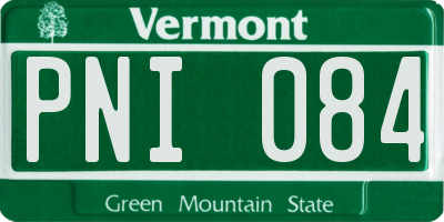VT license plate PNI084
