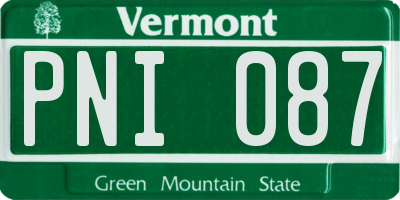 VT license plate PNI087