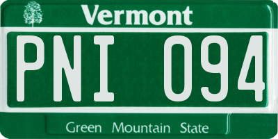 VT license plate PNI094