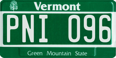 VT license plate PNI096