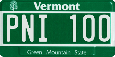 VT license plate PNI100