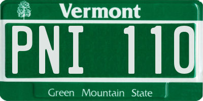 VT license plate PNI110