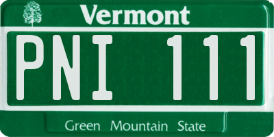 VT license plate PNI111