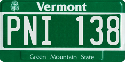 VT license plate PNI138
