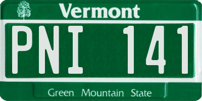 VT license plate PNI141