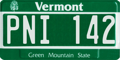 VT license plate PNI142
