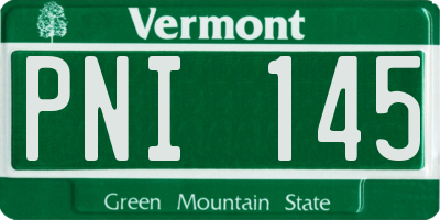 VT license plate PNI145