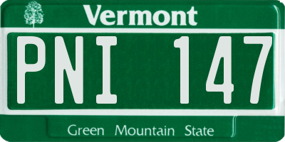 VT license plate PNI147