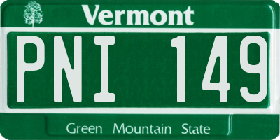 VT license plate PNI149