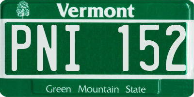 VT license plate PNI152
