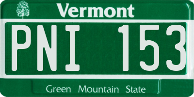VT license plate PNI153