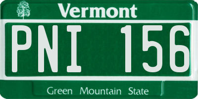 VT license plate PNI156