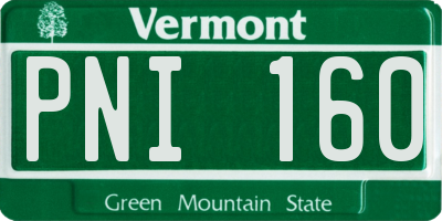 VT license plate PNI160