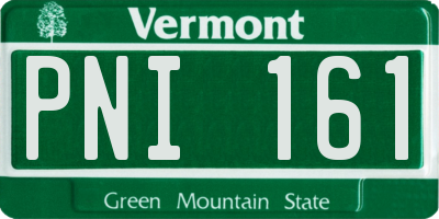VT license plate PNI161