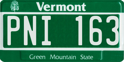VT license plate PNI163