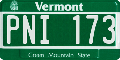 VT license plate PNI173