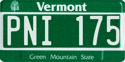 VT license plate PNI175