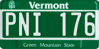 VT license plate PNI176