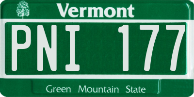 VT license plate PNI177