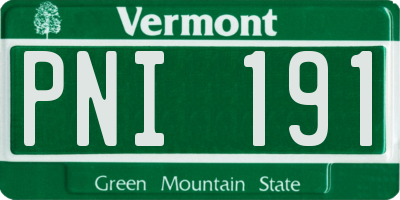 VT license plate PNI191