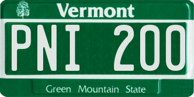 VT license plate PNI200