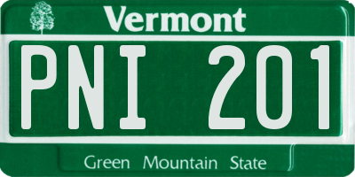 VT license plate PNI201