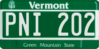 VT license plate PNI202