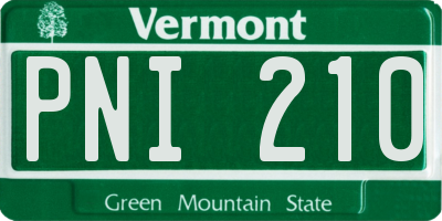 VT license plate PNI210