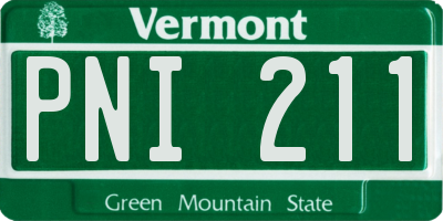 VT license plate PNI211