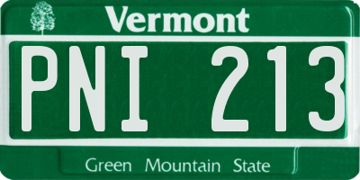VT license plate PNI213