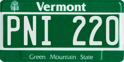 VT license plate PNI220