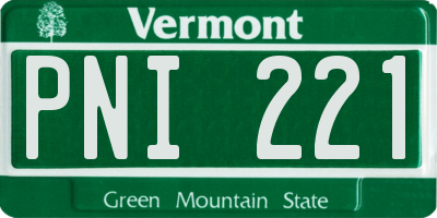 VT license plate PNI221