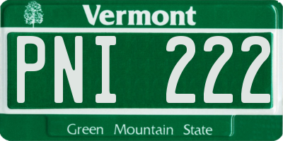 VT license plate PNI222