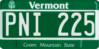 VT license plate PNI225