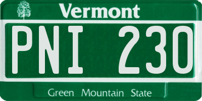 VT license plate PNI230