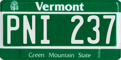 VT license plate PNI237