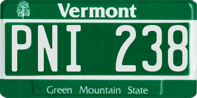 VT license plate PNI238