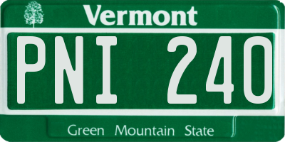 VT license plate PNI240
