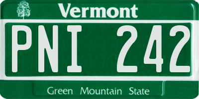 VT license plate PNI242