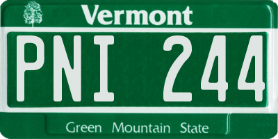 VT license plate PNI244